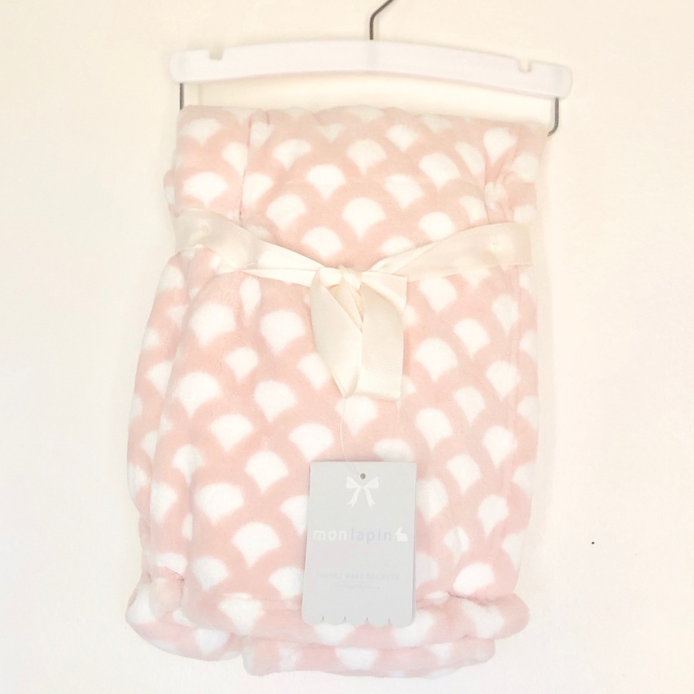 NWT Mon Lapin Soft Pink Baby Blanket